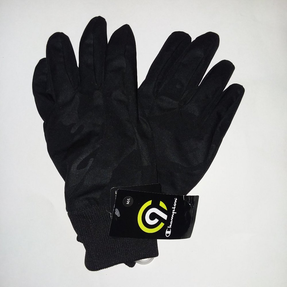 Men's Black Champion Winter Gloves Size M/L - Picture 9 of 9